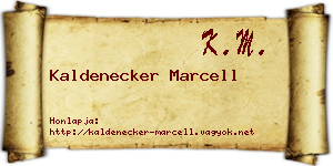 Kaldenecker Marcell névjegykártya